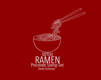 Procreate Stamp Set- Ramen Tattoo