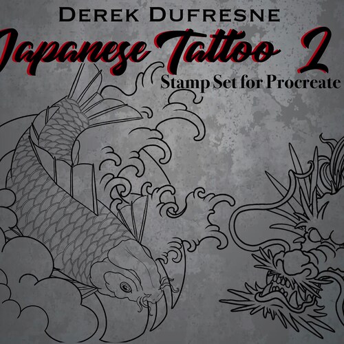 Procreate Brushes Vol 2 Japanese Tattoo Etsy