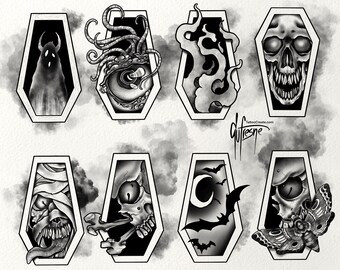 Flash Set 1- Halloween - Tattoo Designs
