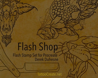 Procreate Stamp Set- Flash Shop