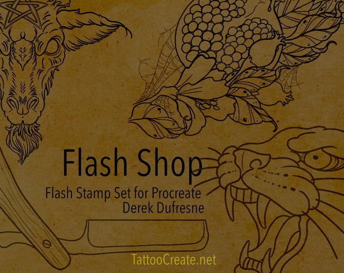 Procreate Stamp Set- Flash Shop