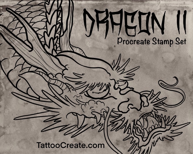 Dragon Tattoo Vol 2- Procreate Stamp Set