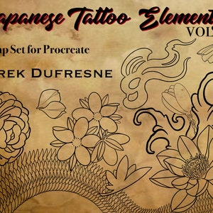 Procreate Brush- Japanese Tattoo Elements Vol 1