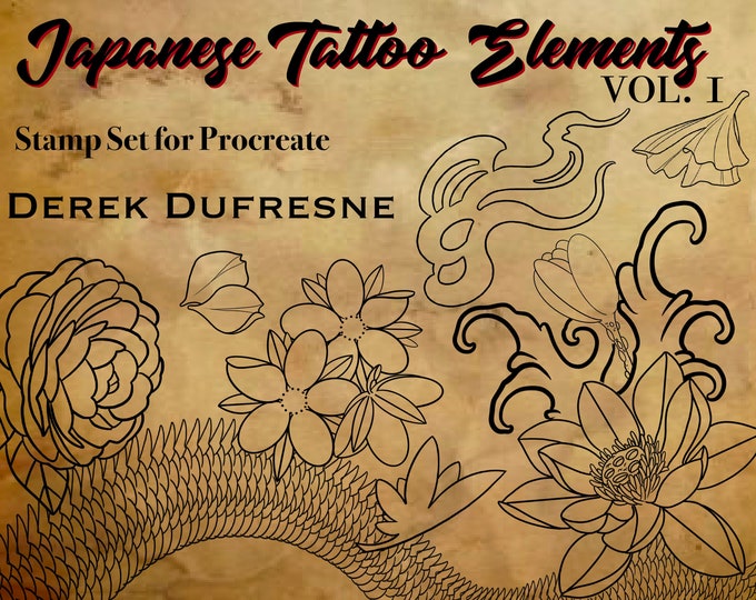 Procreate Brush- Japanese Tattoo Elements Vol 1