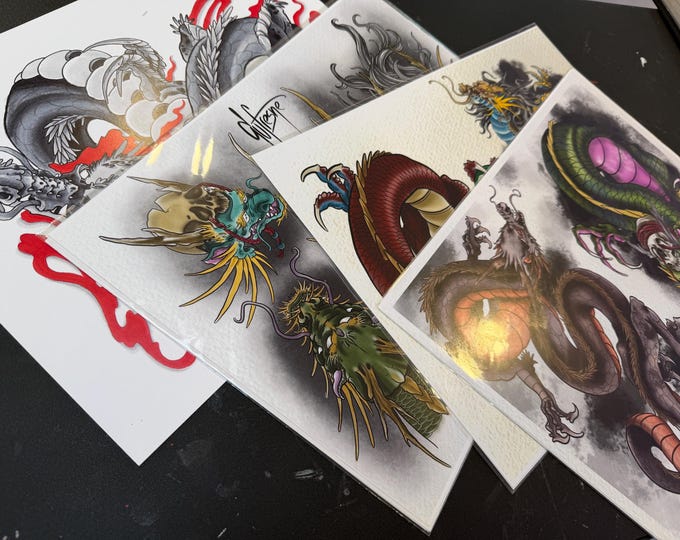 Flash Set 3- Japanese Dragons - Tattoo Designs