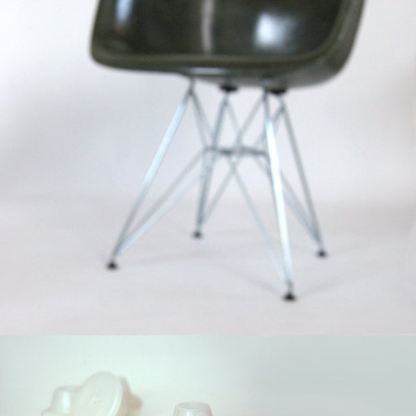 Vintage Spec WHITE EIFFEL GLIDES Set of 4, Eames for Herman Miller, Fiberglass Eiffel Shell Chair, Wire Chair, Exact Vintage Specification