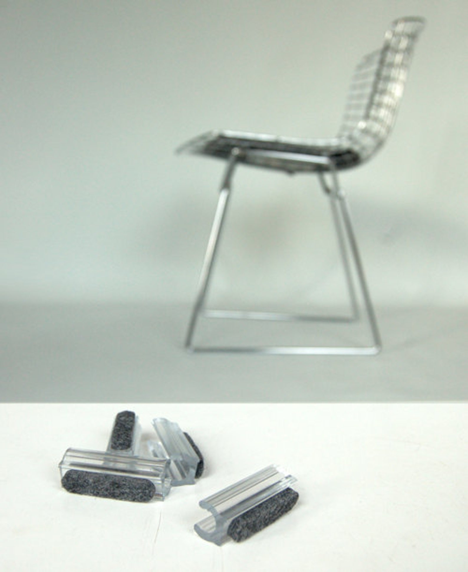 FELTED SLED GLIDES Set of 4, Bertoia Knoll Wire Chair, Wire Side Chairs