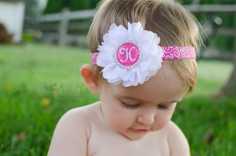 baby hair headbands accessories elastic girl pink swirl pink flower