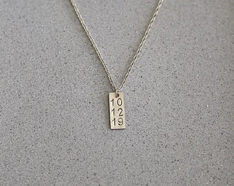 14k custom date necklace