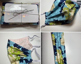 Hydrangea floral - Custom fashion-forward face mask