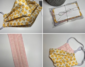 Yellow flowers - Custom fashion-forward face masks
