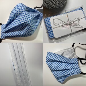 Blue check - Custom fashion-forward face mask