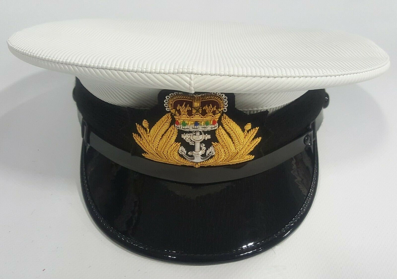 Royal Navy Officer Cap, Naval Peaked Cap, R N Cap Bullion Badge ...