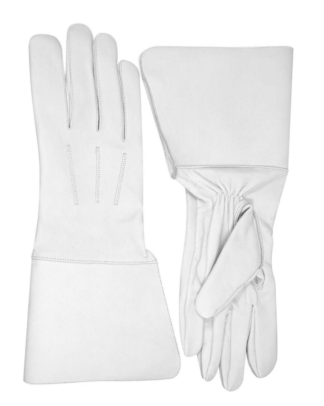 Drum Major's Gauntlet White Leather Gloves Etsy
