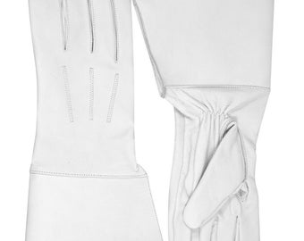 Drum Major's Gauntlet witte lederen handschoenen