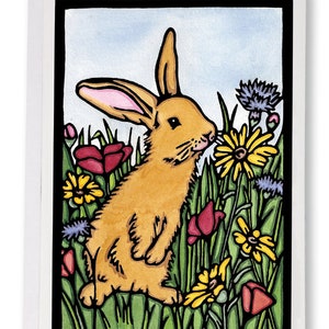 Blank Greeting Card: Easter Bunny by Sarah Angst Art - 004