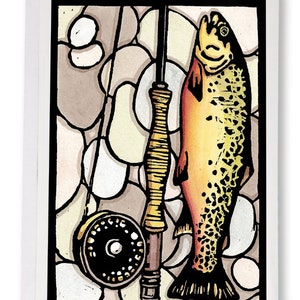 Blank Greeting Card: Big Catch Trout by Sarah Angst Art - 002