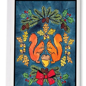 Holiday Blank Greeting Card Cardinals by Sarah Angst Art