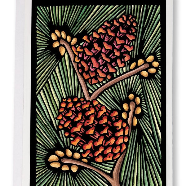 Blank Greeting Card: Pinecones by Sarah Angst Art - 046
