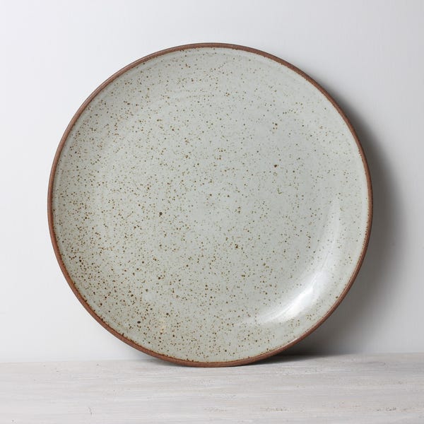 Handmade Stoneware Dinner Plate: Rustic Wheel Thrown Pottery (10.5"/27cm)