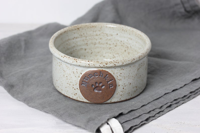 White Dog Bowls - Handmade