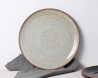 Handmade Dinner Plate | ( 10.5" / 27cm ) | Wheel Thrown Stoneware Plate | Handmade Pottery | Rustic Tableware | Made to Order