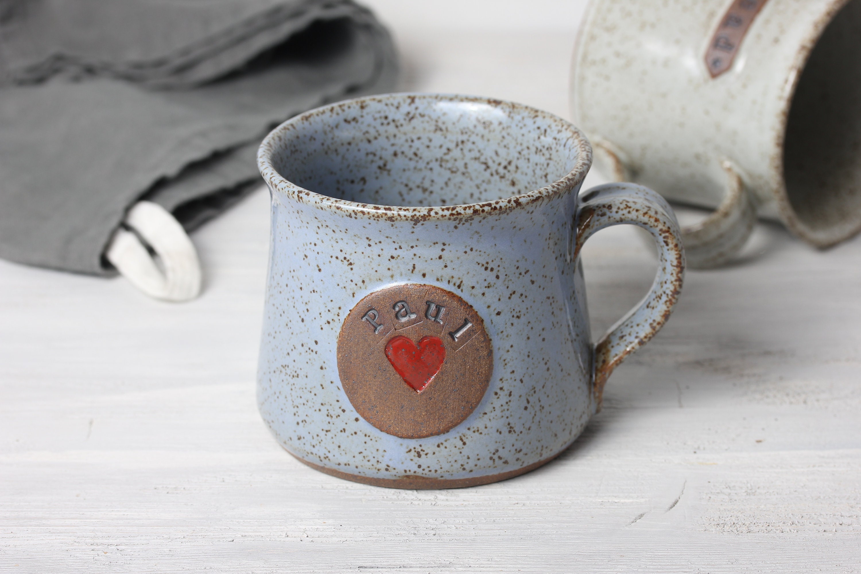 Wide Bottom Mug 10 oz Handmade Personalised Mugs In The Etsy