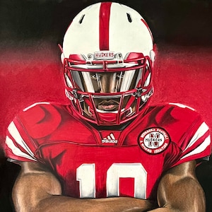 Print - Husker Football Player
