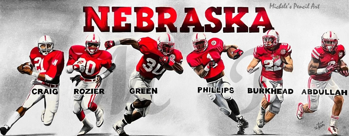 Print Legendary Nebraska Running Backs Etsy
