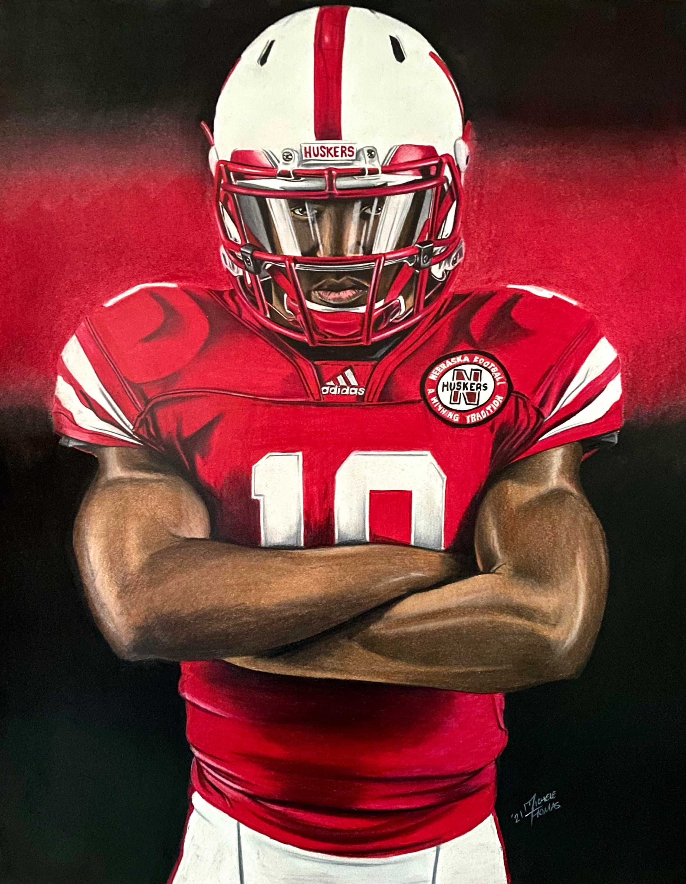 Husker sales football gloves