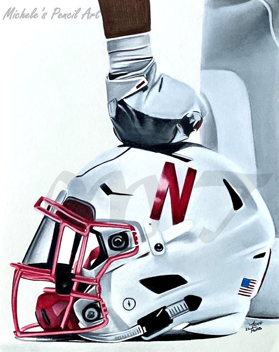 Print Nebraska Football Helmet Etsy