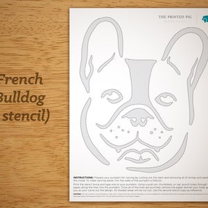 Printable Pumpkin Carving Pattern: French Bulldog, Frenchie, Bulldog