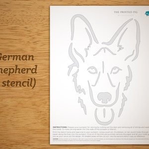 Printable Pumpkin Carving Pattern: German Shepherd