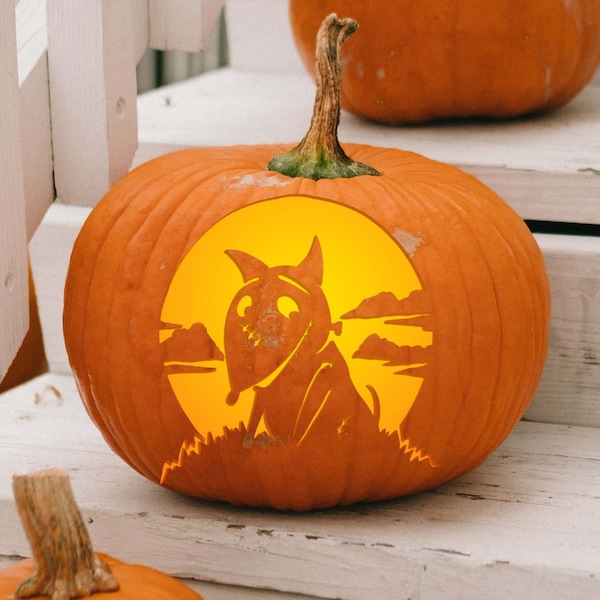 Printable Pumpkin Carving Pattern: Frankenweenie