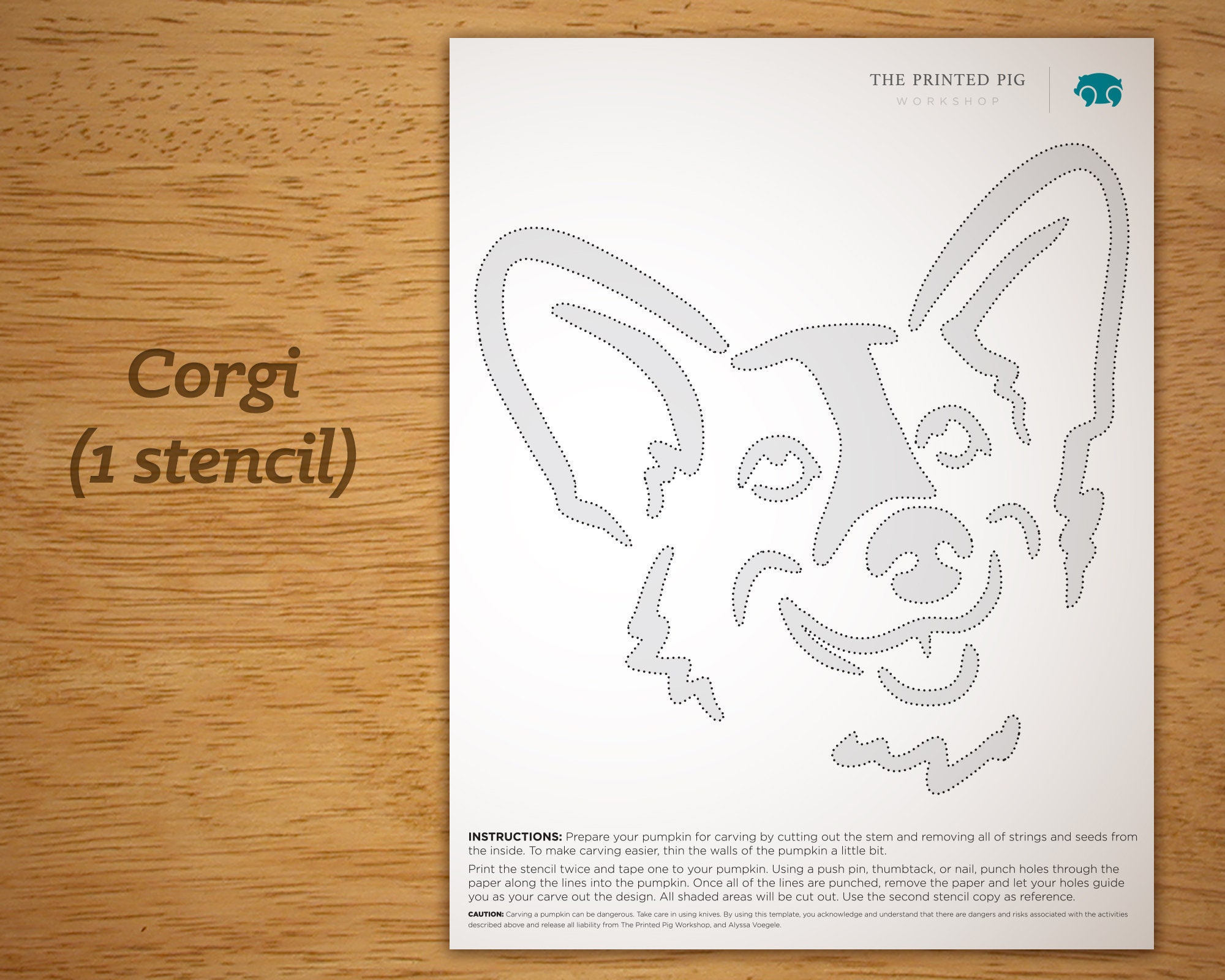 Printable Pumpkin Carving Pattern Corgi Etsy Printable Pumpkin Carving Pattern Corgi Etsy