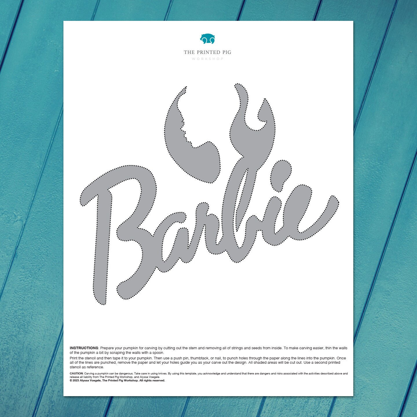 Printable Pumpkin Carving Pattern: Barbie Silhouette - Etsy