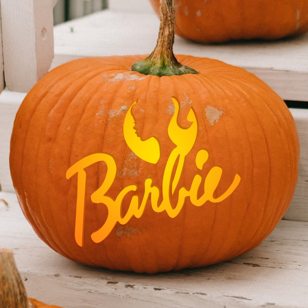 New for 2023 Printable Pumpkin Carving Pattern: Barbie