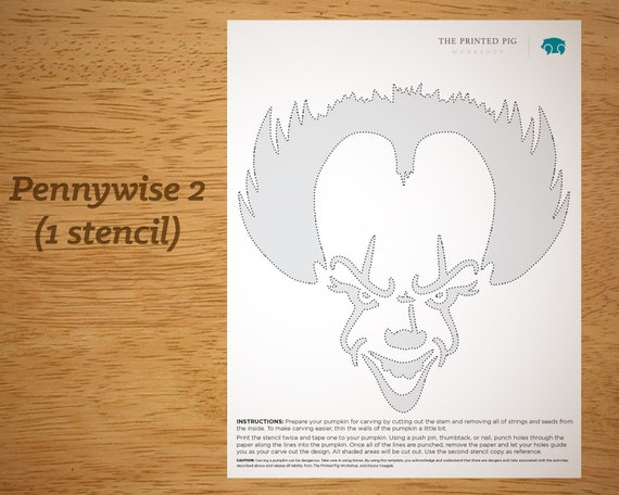 Printable Pumpkin Carving Pattern: Pennywise the Clown From IT