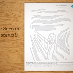 Printable Pumpkin Carving Pattern: The Scream by Edvard Munch, Art