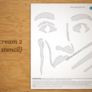 Printable Pumpkin Carving Pattern: Scream Woman, Fear