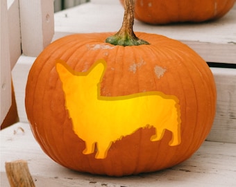 Corgi / Silhouette Series Printable Pumpkin Carving Pattern