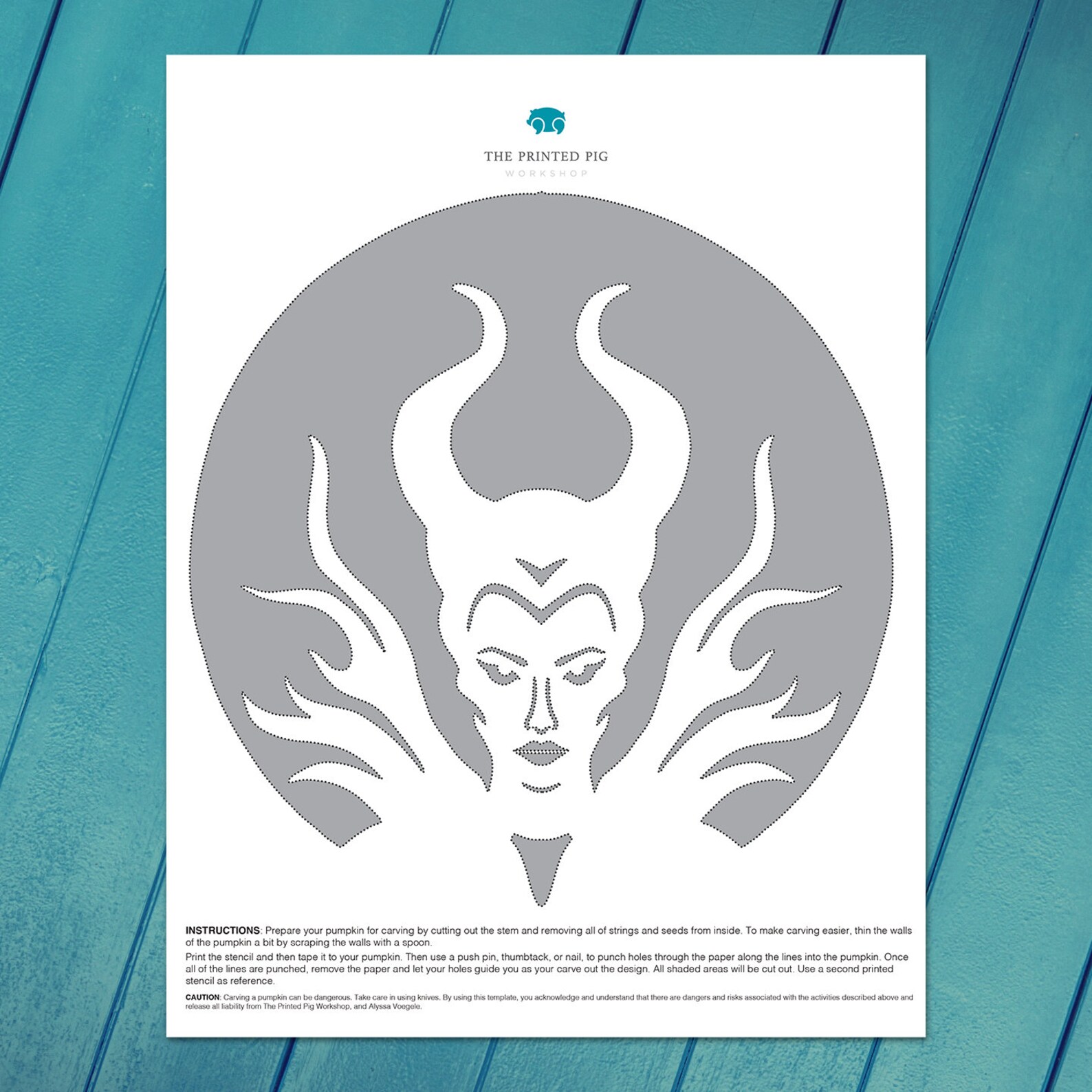 Printable Pumpkin Carving Pattern: Maleficent - Etsy