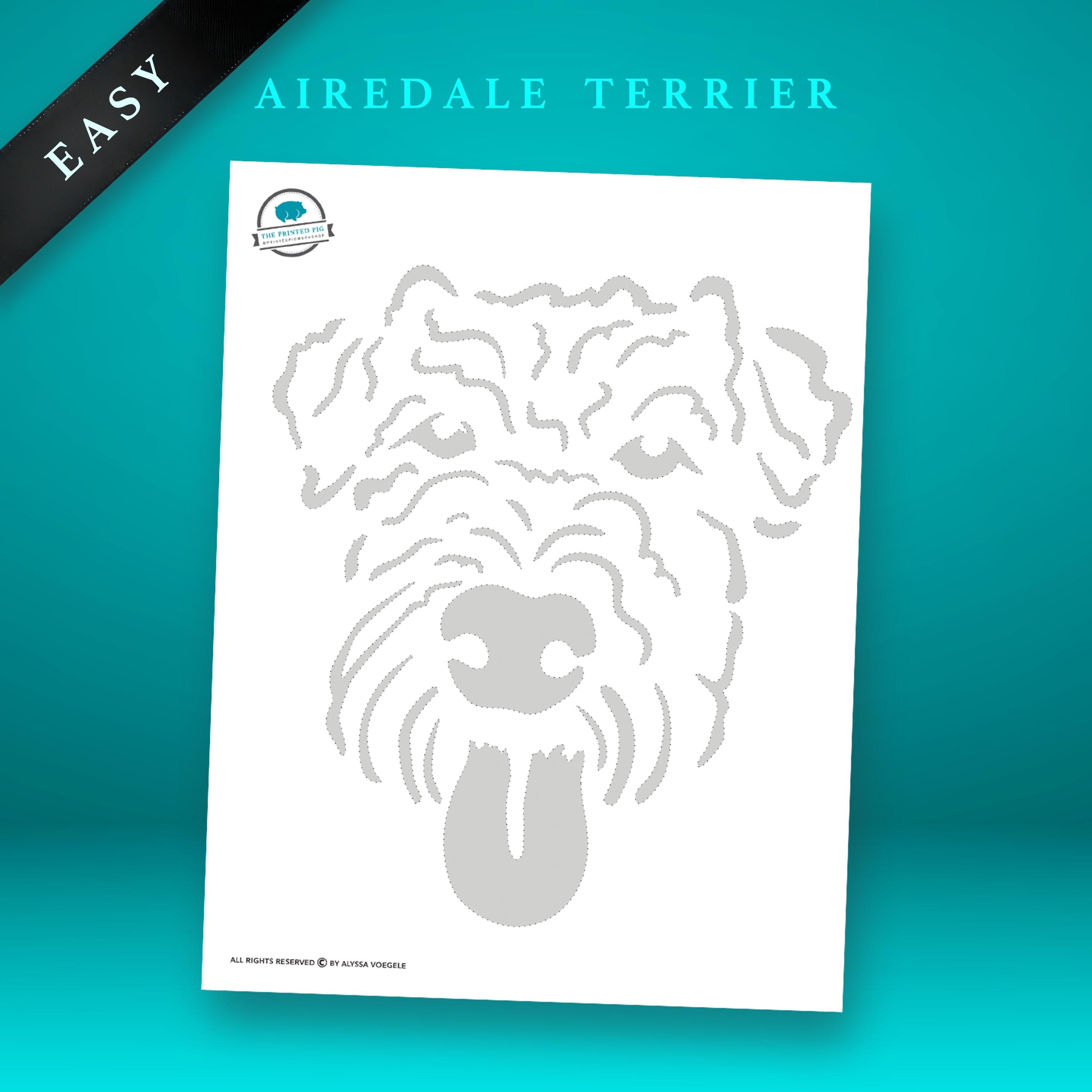 39 Bark-Tastic Dog Crafts: Creative Dog Craft Ideas for Kids 34 Easy Airedale Terrier Dog Stencil SVG, Printable PDF, Easy Dog Face…