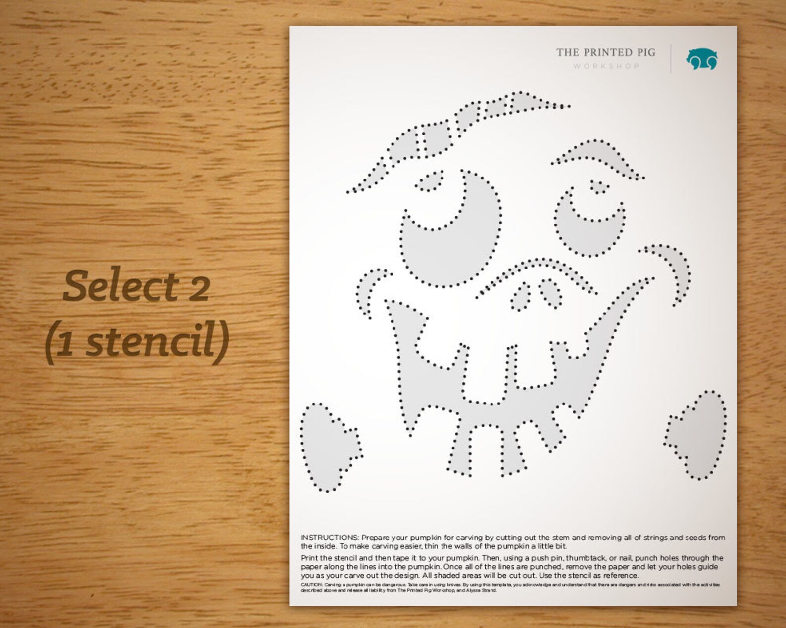 Printable Pumpkin Carving Pattern: Funny Goofy Face | Etsy