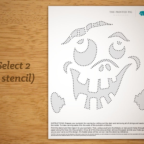 Goofy Pumpkin Stencil - Etsy