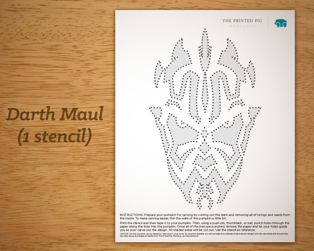 darth maul pumpkin stencil