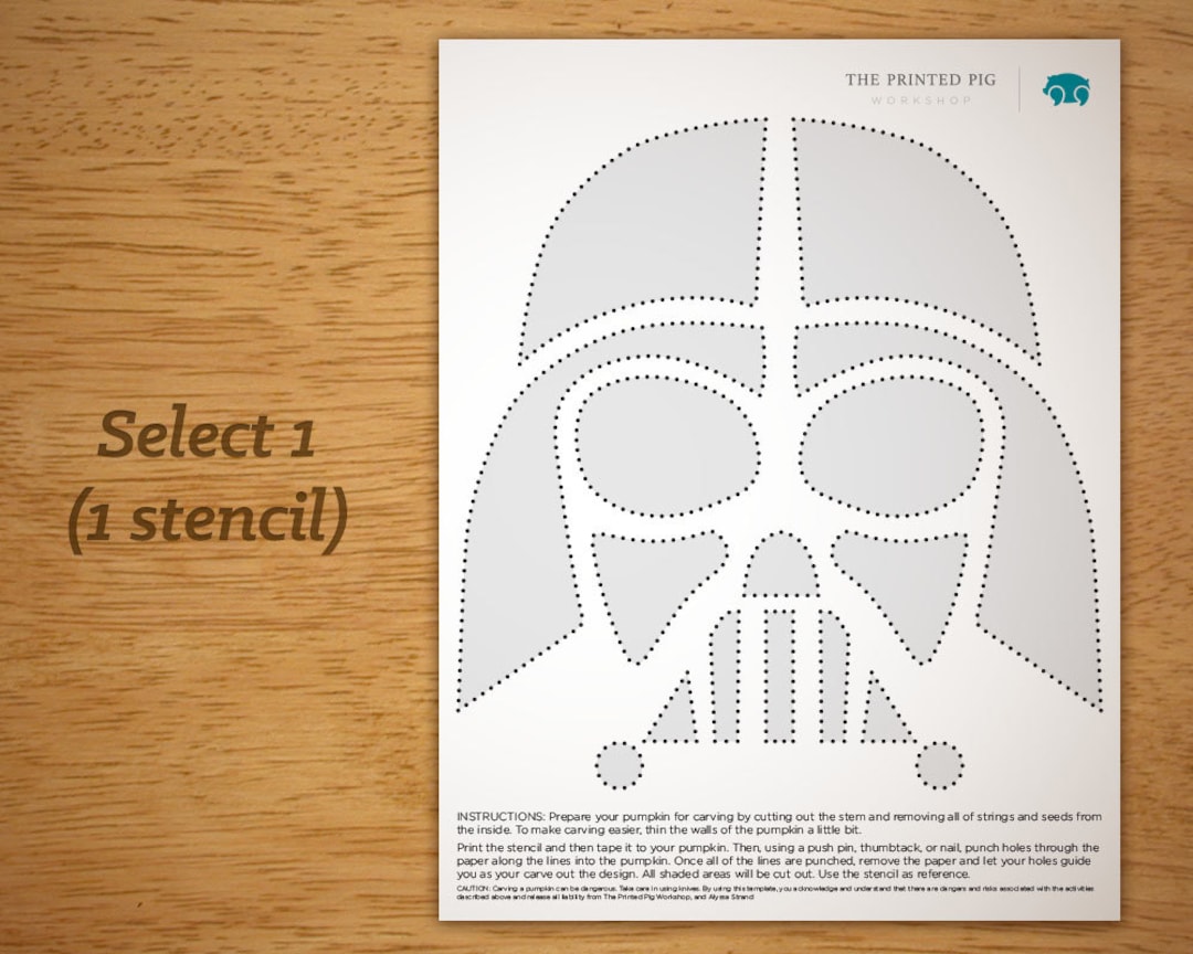 Printable Pumpkin Carving Pattern: Star Wars, Darth Vader - Etsy