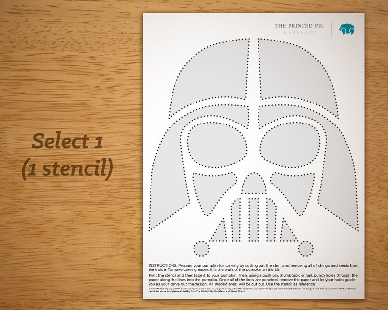 Printable Pumpkin Carving Pattern: Star Wars, Darth Vader - Etsy