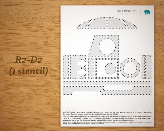 Printable Pumpkin Carving Pattern: Star Wars R2-D2
