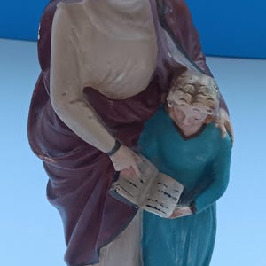 Estátua religiosa de Santa Ana em cerâmica de meados do século, estátua de Santa Ana em cerâmica vintage. imagem 7